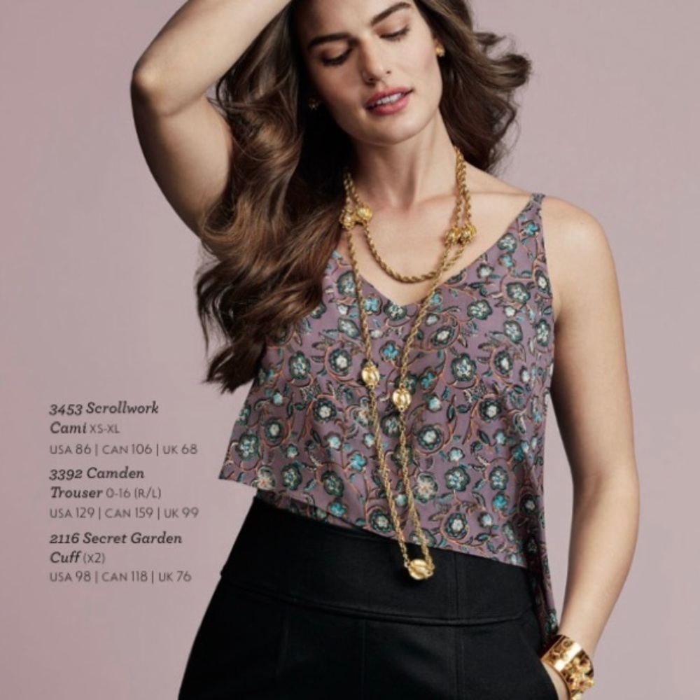 Cabi Scrollwork Floral Cami ~ Blouse